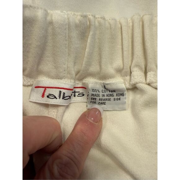 Talbots Vintage High Waist Pleated Pants Sz. L Off-White Y2K 1990’s - Picture 9 of 10